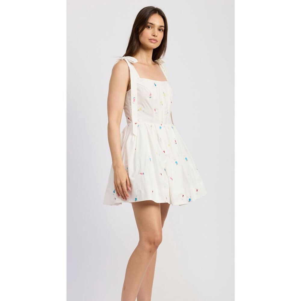 En Saison Nellie Sleeveless Smocked Midi Dress Brunch Summer wine Dress NWT